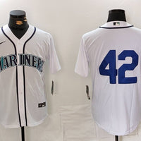 Men's Seattle Mariners #42 White 2024 Jackie Robinson Day Home Limited Jersey1