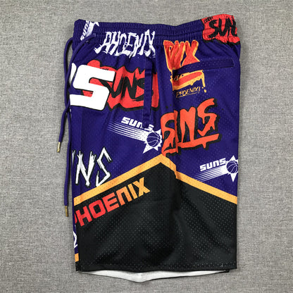 Men's Phoenix Suns Purple Graffiti Edition Pocket Shorts1