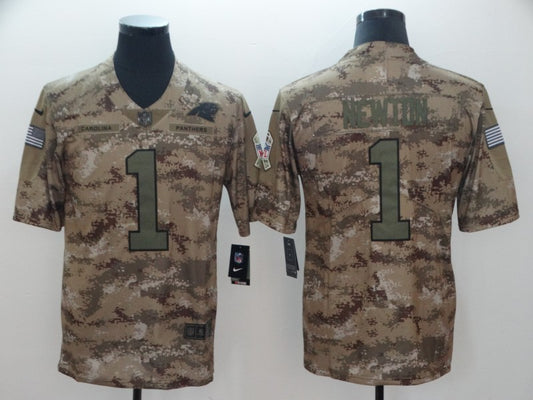 Men's Carolina Panthers Cam Newton #1 Camouflage Game Jersey1