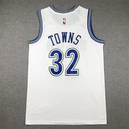 Men's Minnesota Timberwolves Karl-Anthony Towns #32 White Swingman Player Jersey1