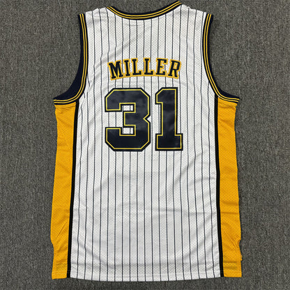 Men's Indiana Pacers Reggie Miller #31 White Hardwood Classics Swingman Jersey1
