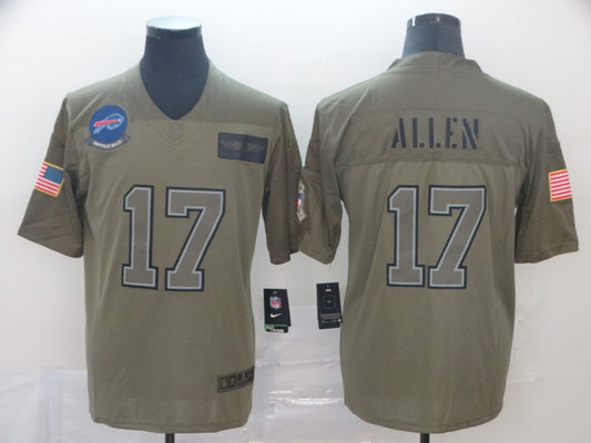 Men's Buffalo Bills Josh Allen #17 Brown Game Jersey1