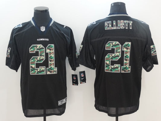 Men's Dallas Cowboys Ezekiel Elliott #21 Black Alternate Player Jersey1