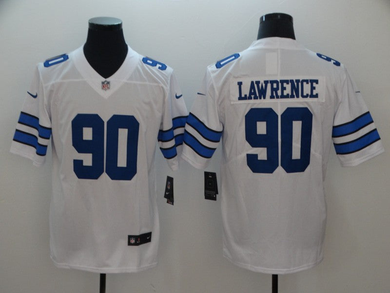 Men's Dallas Cowboys DeMarcus Lawrence #90 White Fashion Game Jersey1