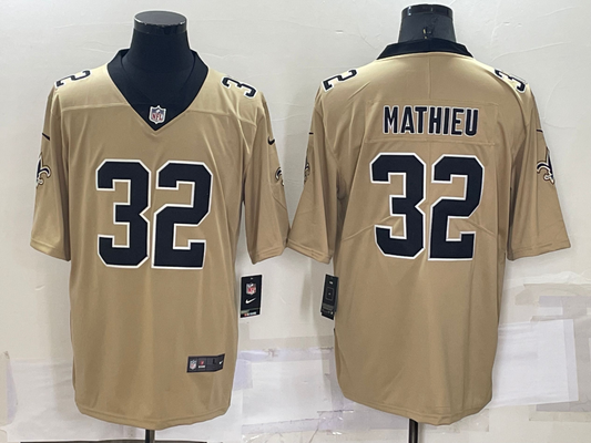 Men's New Orleans Saints Tyrann Mathieu #32 Gold Inverted Game Jersey1
