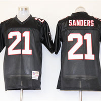 Men's Atlanta Falcons Deion Sanders Mitchell & Ness Black Legacy Replica Jersey1