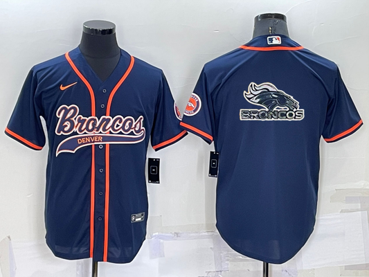 Men's Denver Broncos Navy Game Jersey1