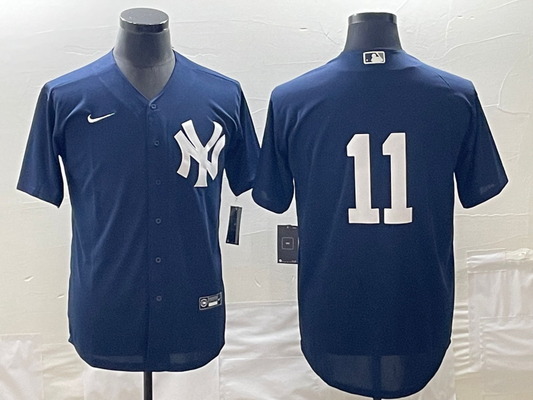 Men's New York Yankees Anthony Volpe #11 Navy Replica Player Name Jersey1