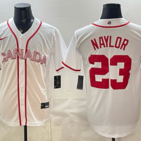 Men's Canada Baseball Bo Naylor #23 White 2026 World Baseball Classic Home Stadium Jersey
