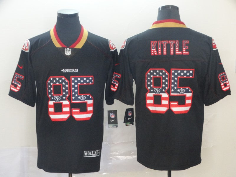 Men's San Francisco 49ers George Kittle #85 Black Game Player Jersey1