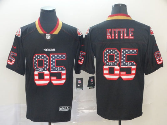 Men's San Francisco 49ers George Kittle #85 Black Game Player Jersey1