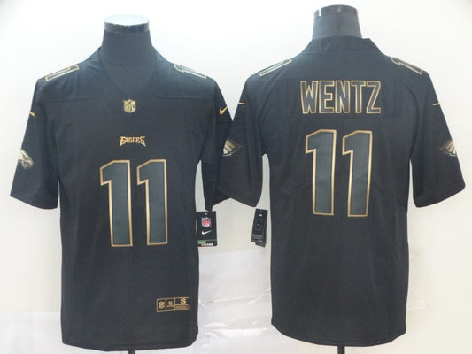 Men's Philadelphia Eagles Carson Wentz #11 Black Game Player Jersey1