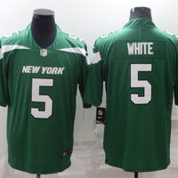 Men's New York Jets Mike White #5 Green Game Jersey1