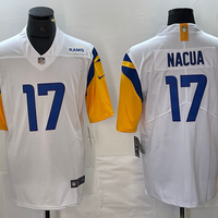 Men's Los Angeles Rams Puka Nacua #17 White Game Jersey1