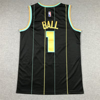 Men's Charlotte Hornets LaMelo Ball #1 Black 2022/23 Swingman jersey1 - City Edition