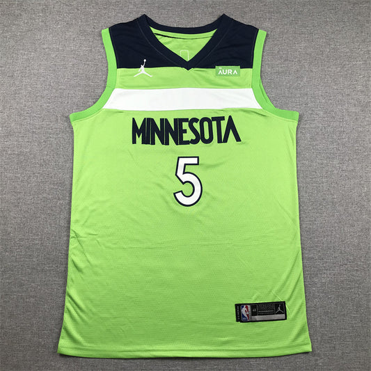 Men's Minnesota Timberwolves Anthony Edwards #5 Green Swingman Jersey1