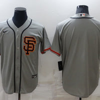 Men's San Francisco Giants Gray Road Replica Blank Jersey1