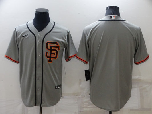 Men's San Francisco Giants Gray Road Replica Blank Jersey1
