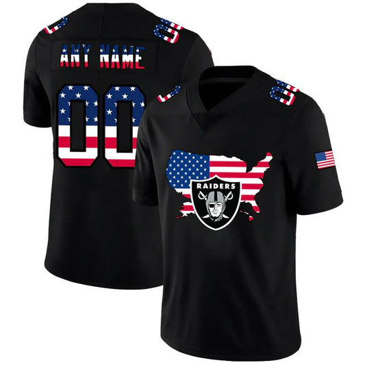 Custom1 Las Vegas Raiders Black Limited Fashion Flag Stitched American Football Jerseys
