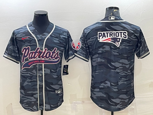 Men's New England Patriots Grey Camouflage Game Jersey1