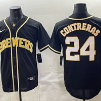 Men's Milwaukee Brewers William Contreras #24 Black Limited Player Jersey