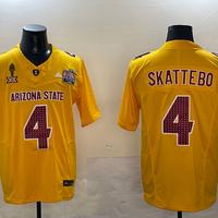 Men's Arizona State Sun Devils Cameron Skattebo #4 Yellow Player Jersey