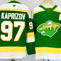 Men's Minnesota Wild Kirill Kaprizov #97 Bright Green Retro Version Player Jersey