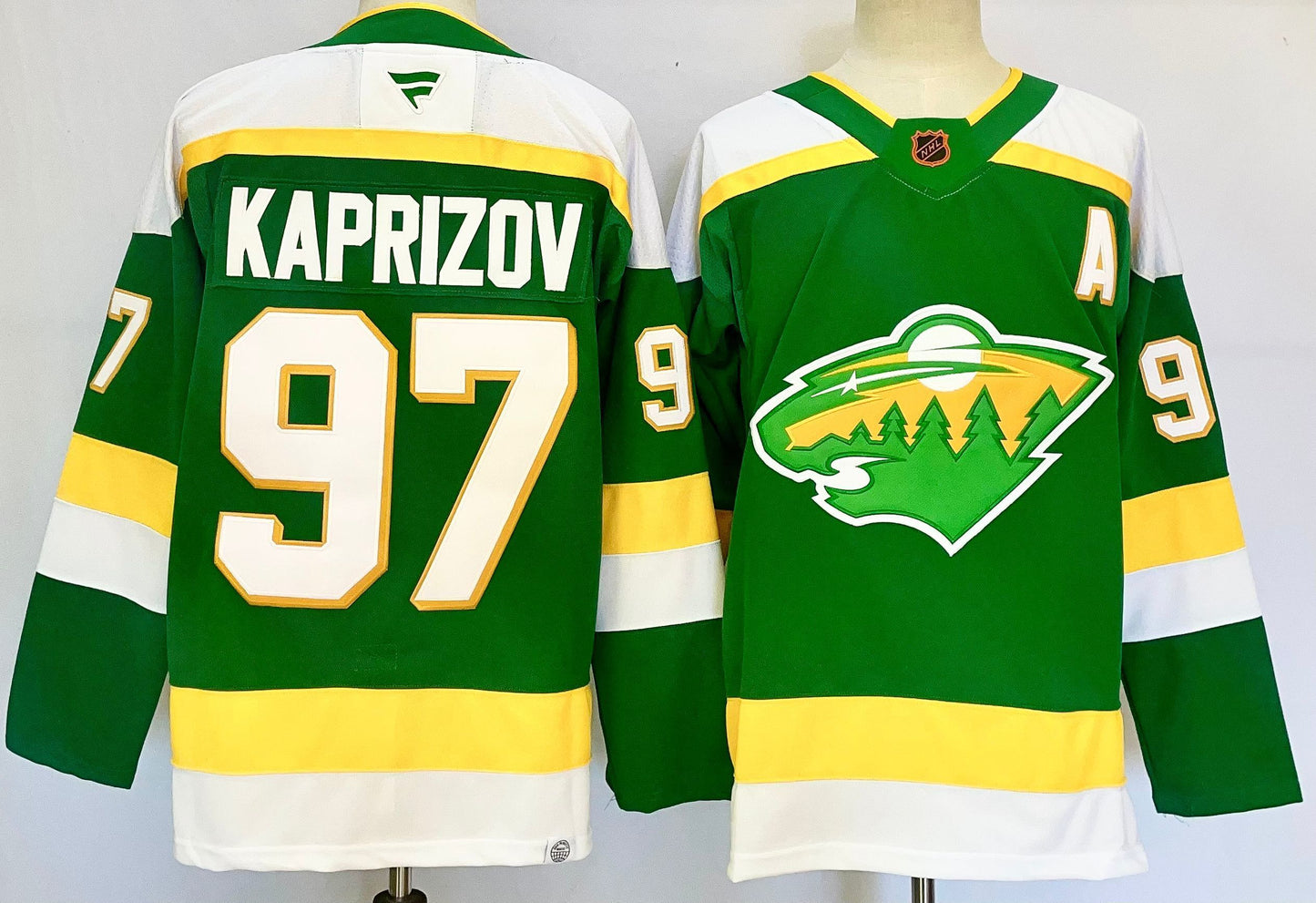 Men's Minnesota Wild Kirill Kaprizov #97 Bright Green Retro Version Player Jersey