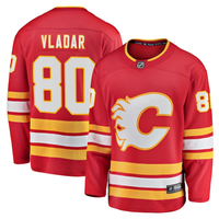 Men's Calgary Flames Daniel Vladar #80 Red Home Breakaway Player Jersey1
