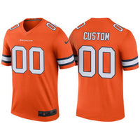 Custom1 Denver Broncos Orange  Color Rush Legend Limited Jersey1 Stitched Jersey1 American Football Jerseys