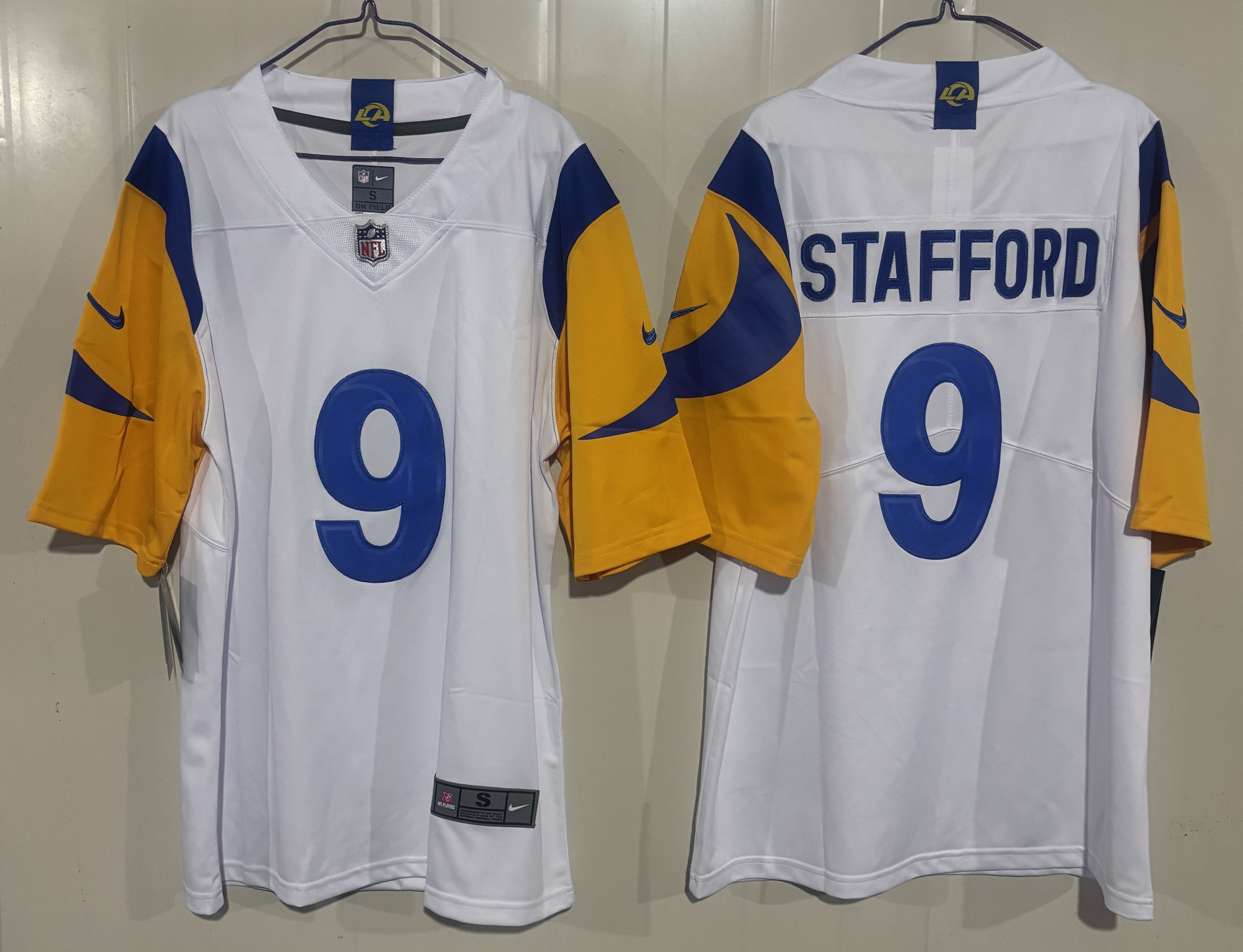 Men's Los Angeles Rams Matthew Stafford #9 White Game Player Jersey