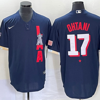 Men's Los Angeles Angels Shohei Ohtani #17 ALL STAR Navy Baseball Jersey1