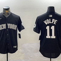 Men's New York Yankees Anthony Volpe #11 Black Replica Player Jersey1