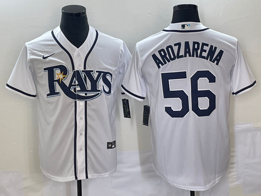 Men's Tampa Bay Rays Randy Arozarena #56 White Replica Player Jersey1