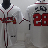 Men's Atlanta Braves Matt Olson #28 White Replica Jersey1