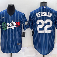 Men's Los Angeles Dodgers Clayton Kershaw #22 Blue Stitched Game Jersey1