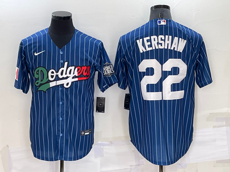 Men's Los Angeles Dodgers Clayton Kershaw #22 Blue Stitched Game Jersey1