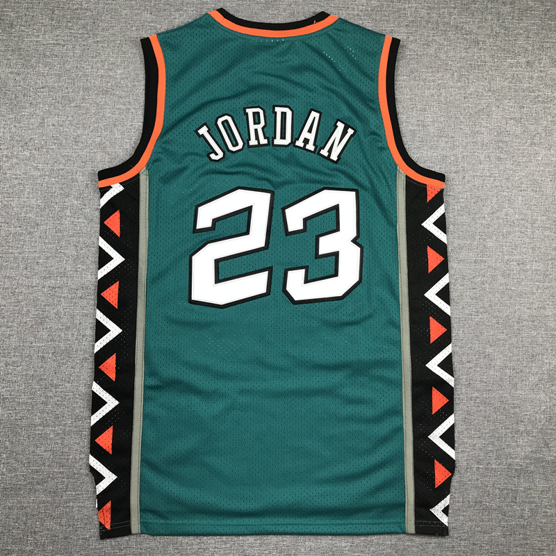 Men's 96 All Star Chicago Bulls Michael Jordan Green Hardwood Classics Swingman Jersey1
