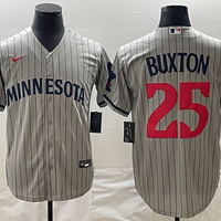 Men's Minnesota Twins Byron Buxton #25 Gray Alternate Replica Player Jersey1