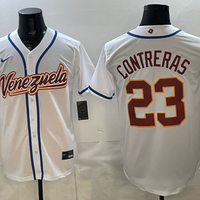 Men's Venezuela Baseball William Contreras #23 White 2026 World Baseball Classic Stadium Jersey