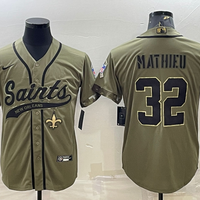 Men's New Orleans Saints Tyrann Mathieu #32 Olive 2022 Salute To Service Retired Player Limited Jersey1 Joint Edition