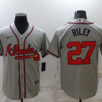 Men's Atlanta Braves Austin Riley #27 Gray Replica Player Jersey1