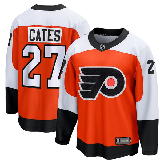 Men's Philadelphia Flyers Noah Cates #27 Orange Replica Player Jersey1