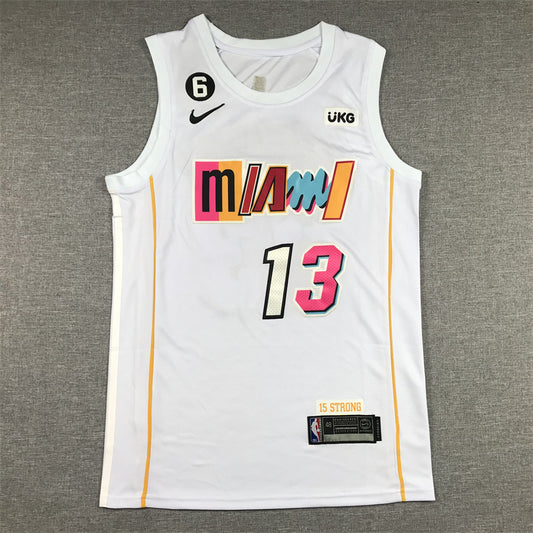 Men's Miami Heat Bam Adebayo #13 White 2022/23 Swingman Jersey1 - City Edition
