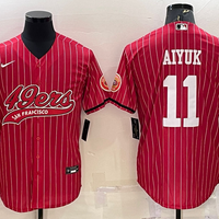 Men's San Francisco 49ers Brandon Aiyuk #11 Red Player Jersey1 Joint Edition
