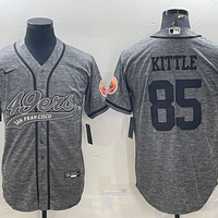 Men's San Francisco 49ers George Kittle #85 Grey Game Jersey1 Joint Edition