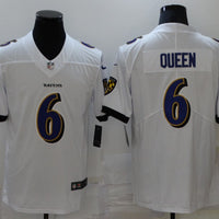 Men's Baltimore Ravens Patrick Queen #6 White Game Jersey1