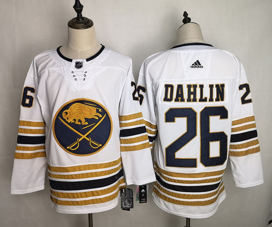 Men's Buffalo Sabres Rasmus Dahlin #26 White Replica Jersey1