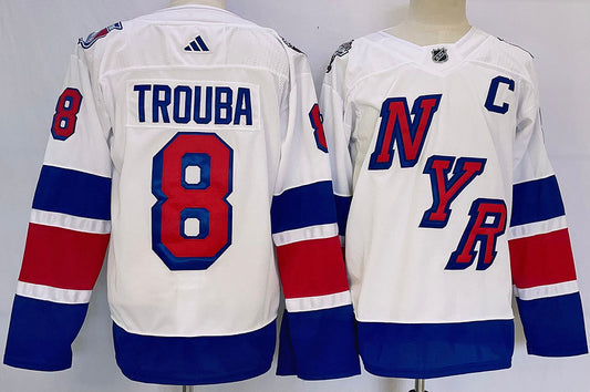 Men's New York Rangers Jacob Trouba #8 White Game Jersey1