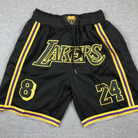 Men's Los Angeles Lakers #8-24 Black Pocket Shorts1